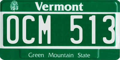 VT license plate OCM513