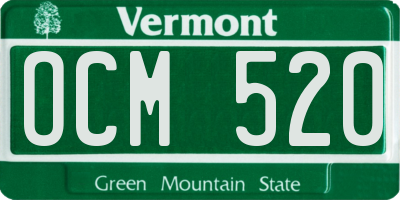 VT license plate OCM520