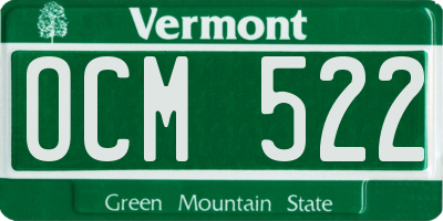 VT license plate OCM522
