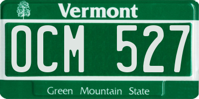 VT license plate OCM527