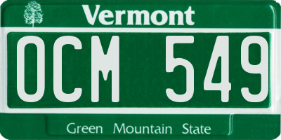 VT license plate OCM549