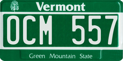 VT license plate OCM557