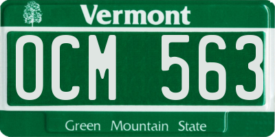 VT license plate OCM563