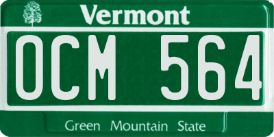 VT license plate OCM564