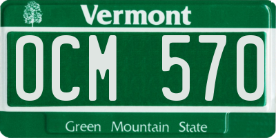 VT license plate OCM570