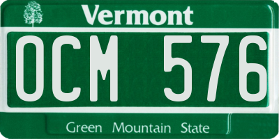 VT license plate OCM576