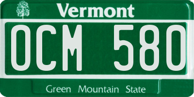 VT license plate OCM580