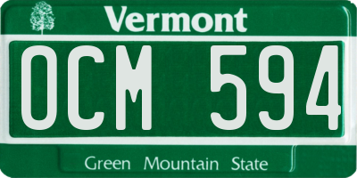 VT license plate OCM594