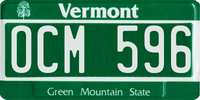 VT license plate OCM596