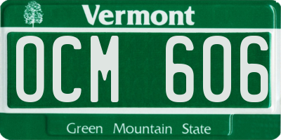 VT license plate OCM606
