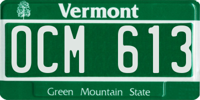 VT license plate OCM613