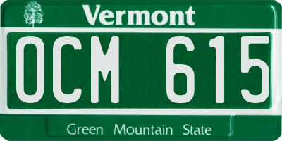 VT license plate OCM615
