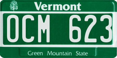 VT license plate OCM623