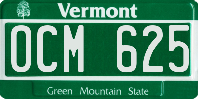 VT license plate OCM625