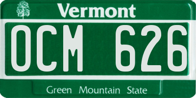 VT license plate OCM626