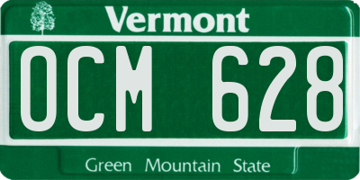 VT license plate OCM628