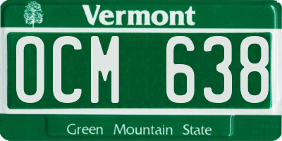 VT license plate OCM638
