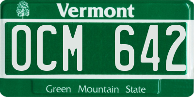 VT license plate OCM642