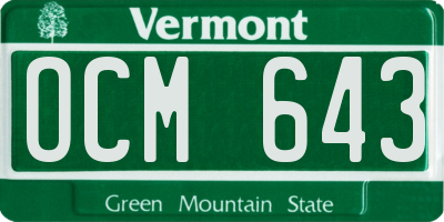 VT license plate OCM643