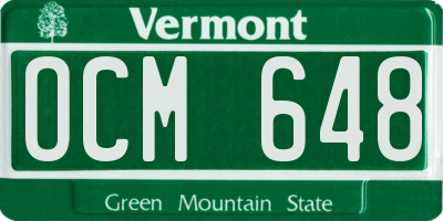 VT license plate OCM648
