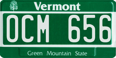 VT license plate OCM656