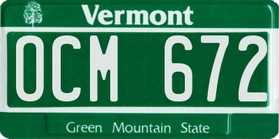 VT license plate OCM672
