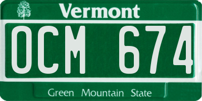 VT license plate OCM674