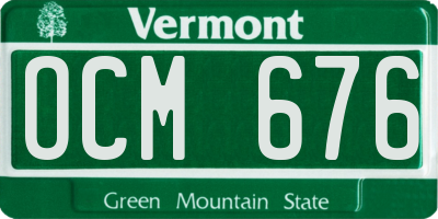 VT license plate OCM676