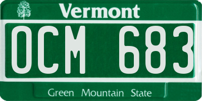 VT license plate OCM683