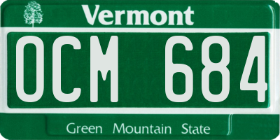 VT license plate OCM684