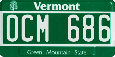 VT license plate OCM686