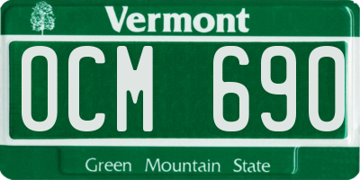 VT license plate OCM690