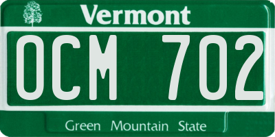 VT license plate OCM702