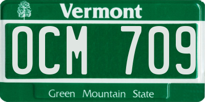 VT license plate OCM709