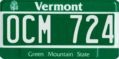 VT license plate OCM724