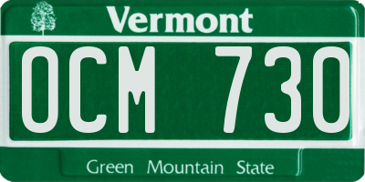 VT license plate OCM730