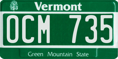 VT license plate OCM735