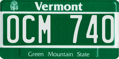 VT license plate OCM740