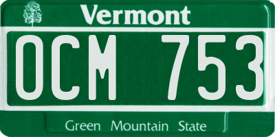 VT license plate OCM753