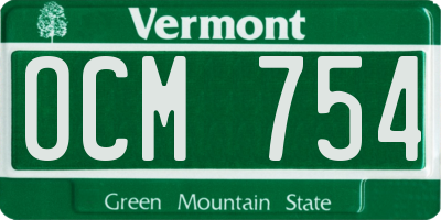 VT license plate OCM754