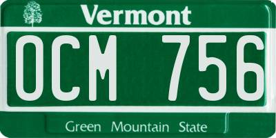 VT license plate OCM756
