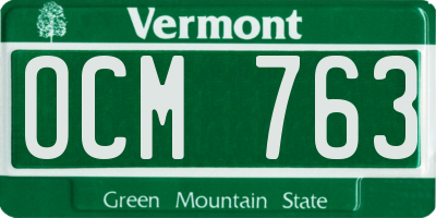 VT license plate OCM763