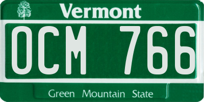 VT license plate OCM766