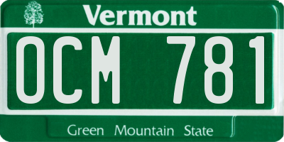 VT license plate OCM781