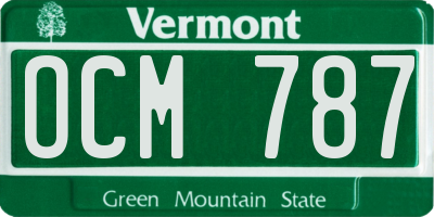 VT license plate OCM787