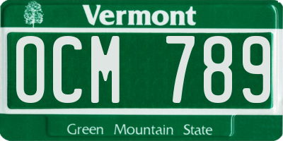 VT license plate OCM789