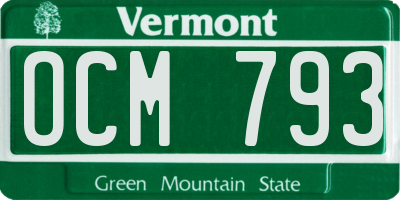 VT license plate OCM793