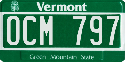 VT license plate OCM797