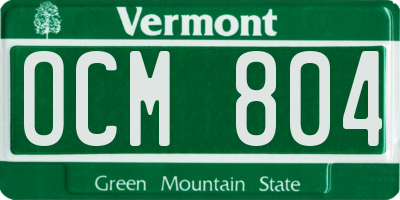 VT license plate OCM804