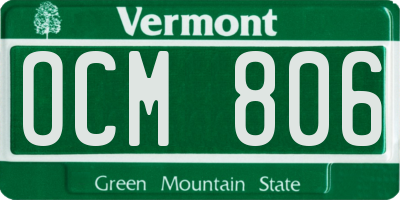 VT license plate OCM806